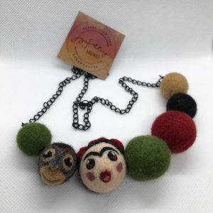 Needle Felted Frida Kahlo Necklace