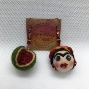 Needle Felted Frida Kahlo Earrings