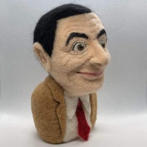 Mr. Bean, Needle Felted Human Portrait