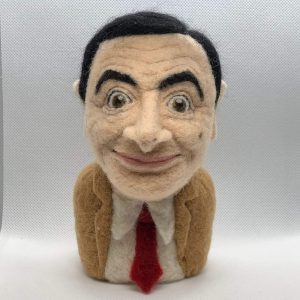 Mr. Bean, Needle Felted Human Portrait