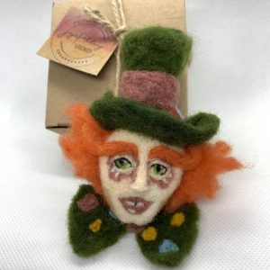 Mad Hatter, Needle Felted Pin / Brooch