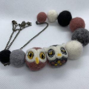 Needle Felted Owl Necklace