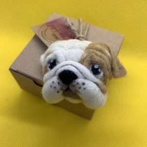 Needle Felted English Bulldog Pin