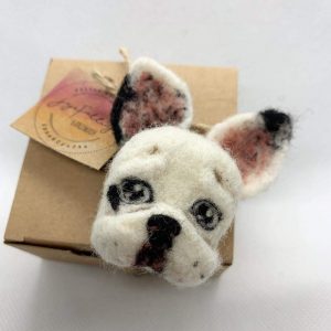 Needle Felted French Bulldog Pin / Brooch