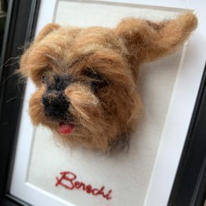 Benschi, Needle Felted Shih Tzu Portrait in Frame