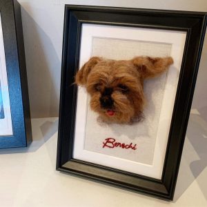 Benschi, Needle Felted Shih Tzu Portrait in Frame