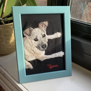 Tyson, Needle Felted Wool Painting as a Pet Memorial