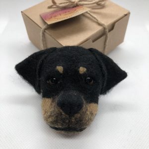 Needle Felted Rottweiler Pin